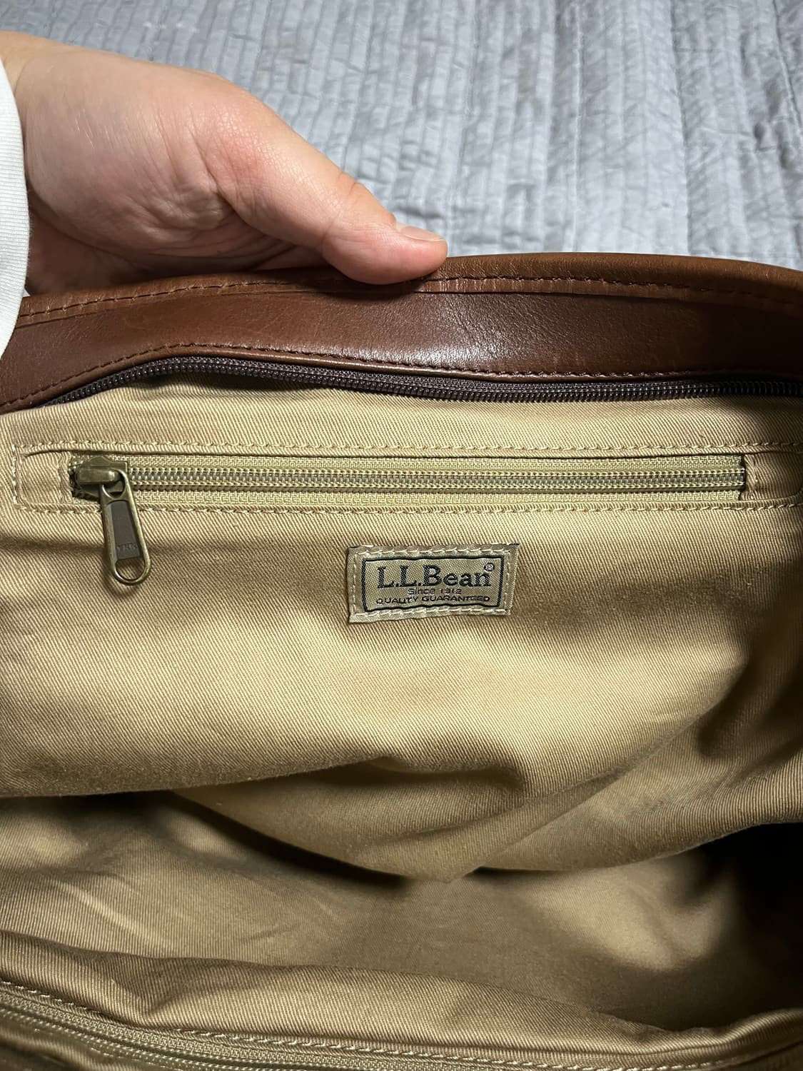 L.L Bean 엘엘빈 에스닉 패턴 레더 토트백 상품이미지5