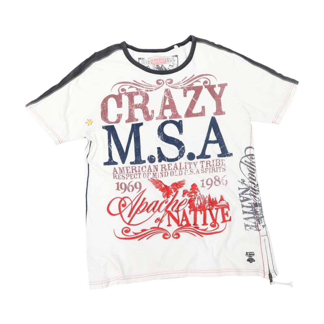 RED SOUL WISDOM 빈티지 아파치 네이티브 사이드 지퍼 반팔 상품이미지1