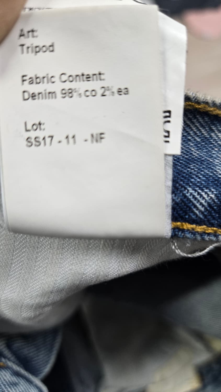 새상품)R13알써틴 bowie 디스트로이트 페인트 데님팬츠 상품이미지8