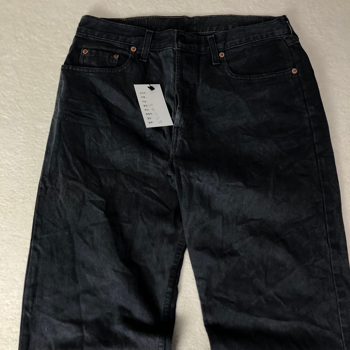 1990s 리바이스 614 오렌지탭 흑청 데님팬츠  상품이미지5