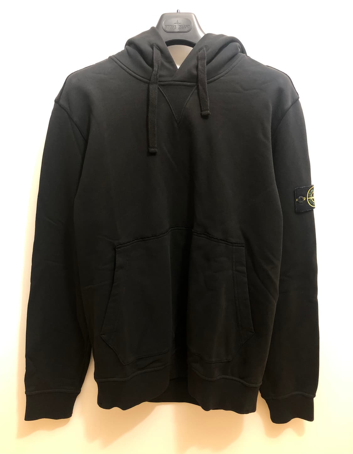[XL] 스톤아일랜드 와펜 패치 후드 블랙 상품이미지1