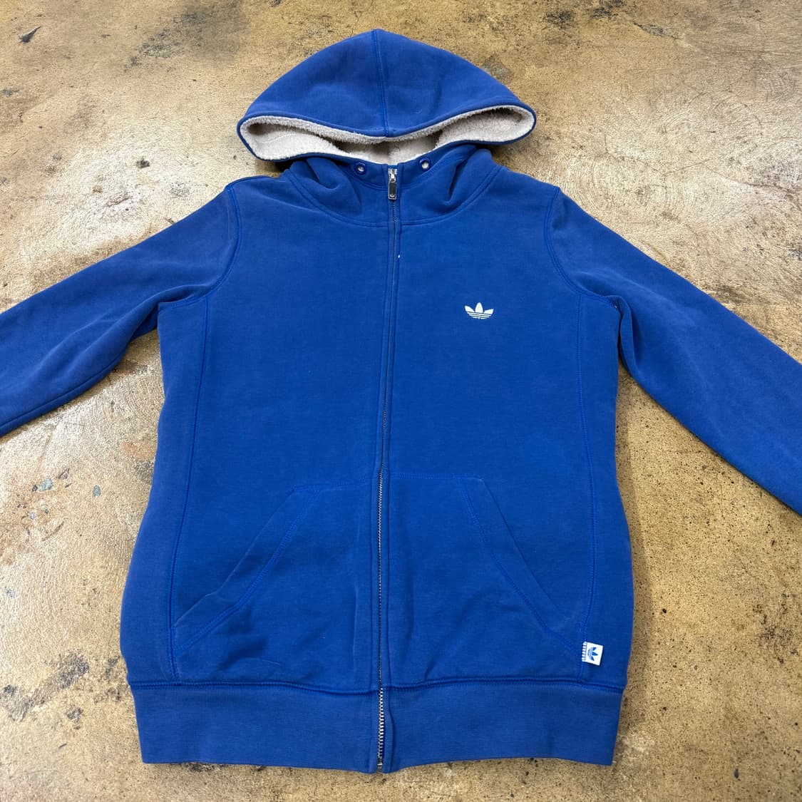 아디다스 양털 블루 백로고 후드집업 95 상품이미지3