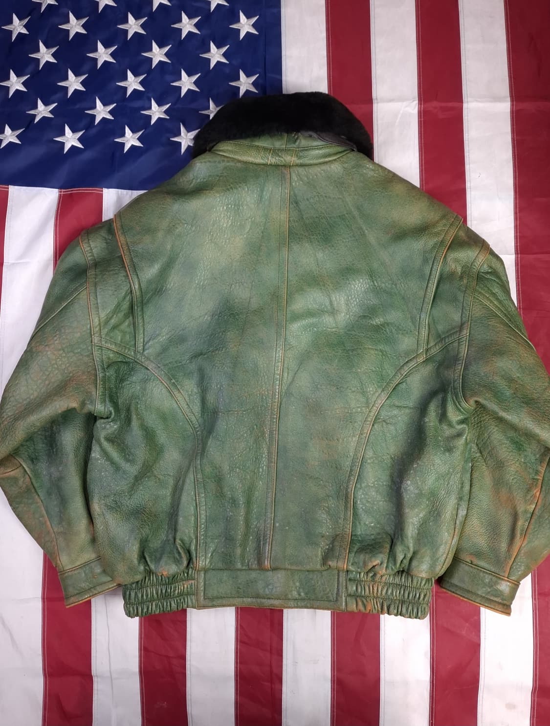 90's 일본판 빈티지 리얼레더 항공자켓 상품이미지9