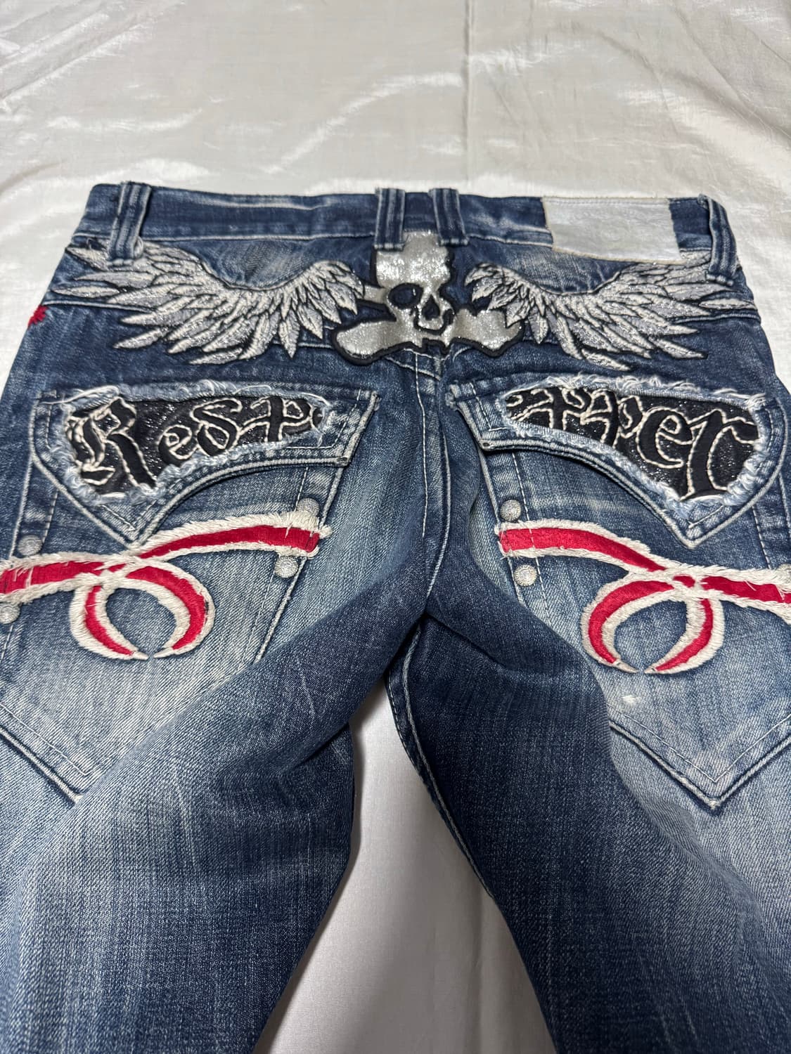 Red pepper 0O's 00sskull embroider denim 상품이미지3
