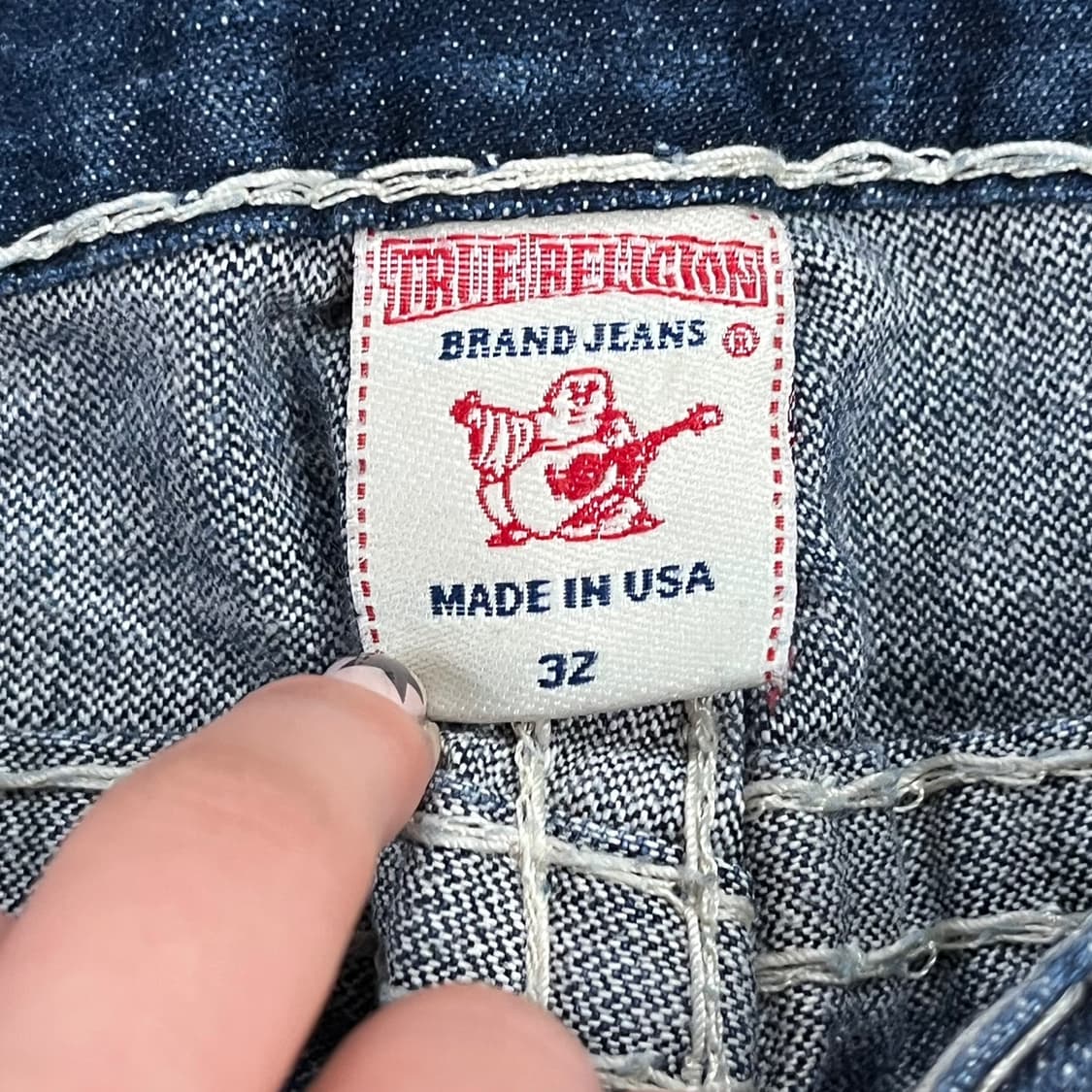 [정품/32] 트루릴리젼 스티치 데님 청바지 b18 상품이미지4