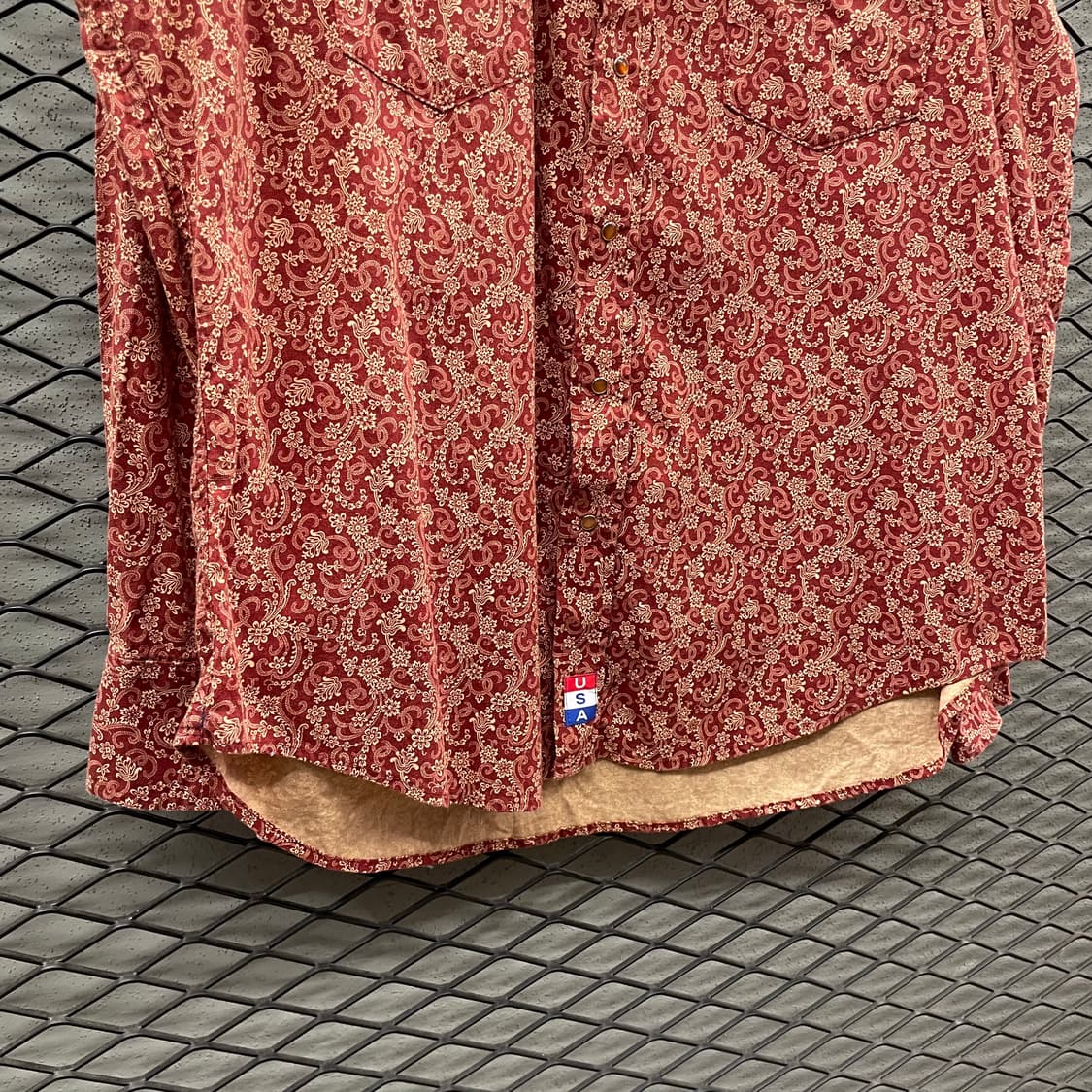 USA VINTAGE 웨스턴 셔츠 올오버 페이즐리 패턴 디테일 레드 상품이미지5