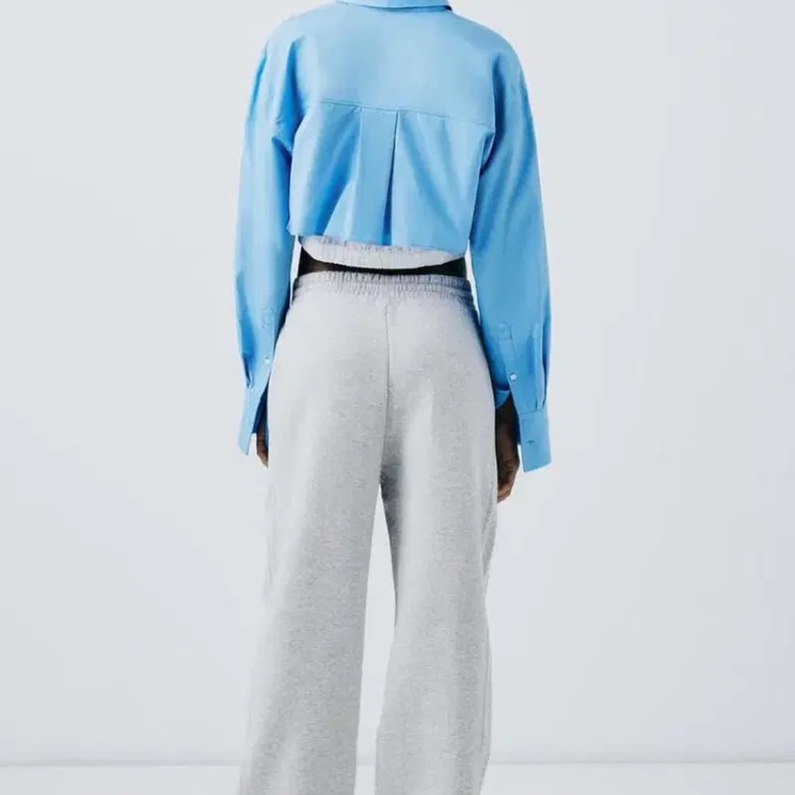 zara 자라 콤비 개버딘 크롭 셔츠 새상품 S 상품이미지3