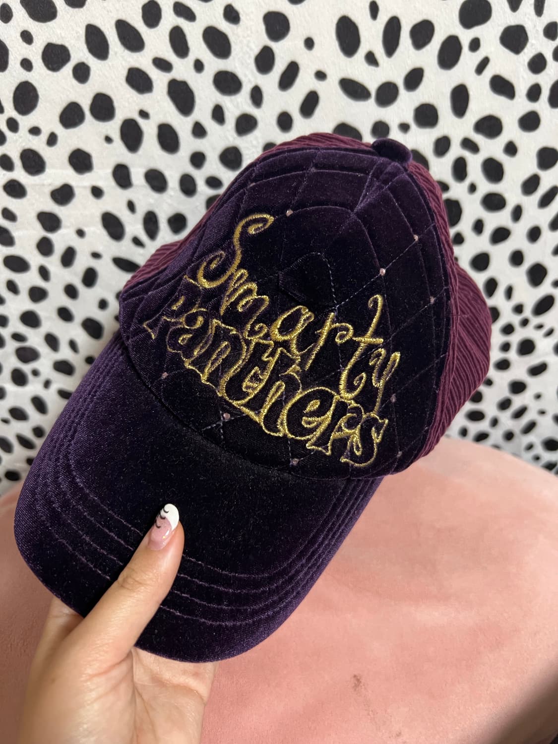 벨벳 퍼플 빈티지 와투케 2000s 갸루 캡 모자  상품이미지2