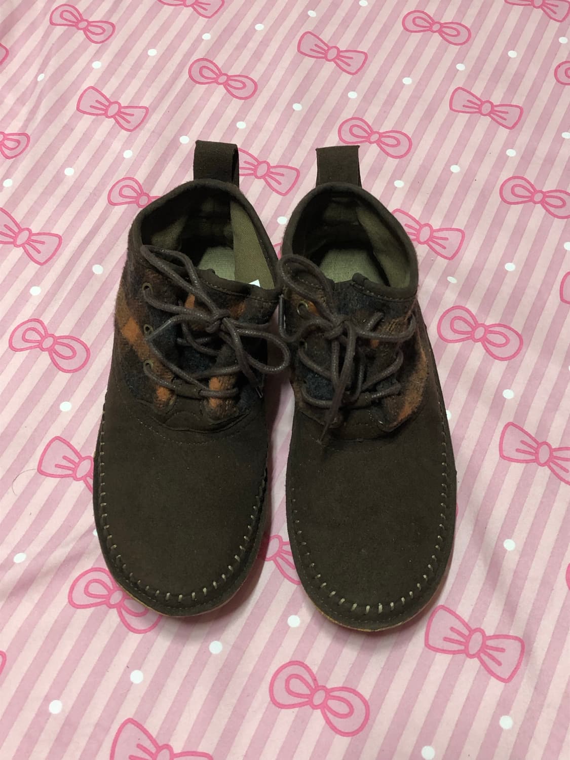 콜롬비아 군밤 체크 워커 하구미 모리 아메카지 상품이미지1