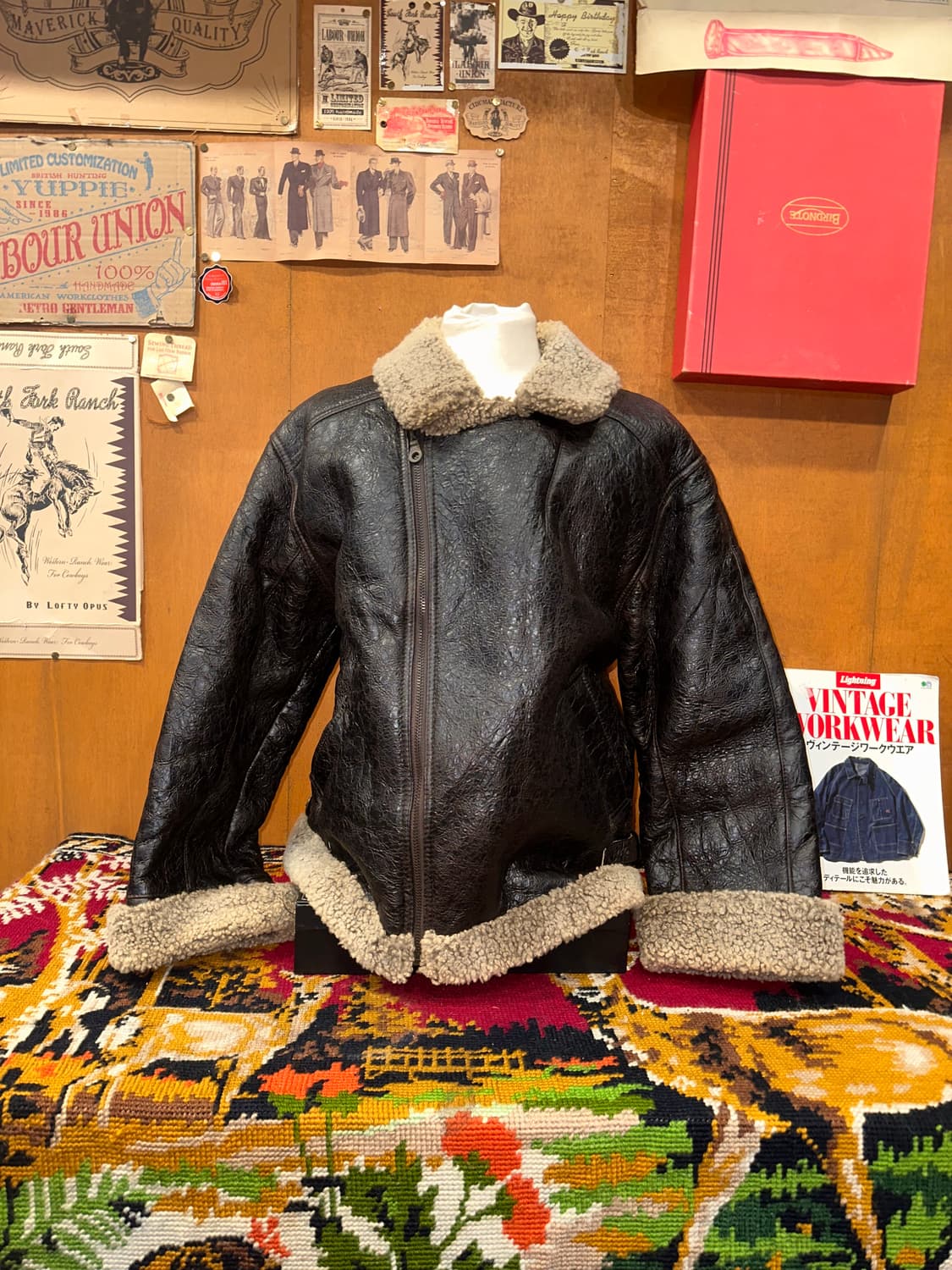 ( L-XL ) 양가죽자켓 워크웨어 빈티지 빈티지무스탕 양가죽무스탕 상품이미지1