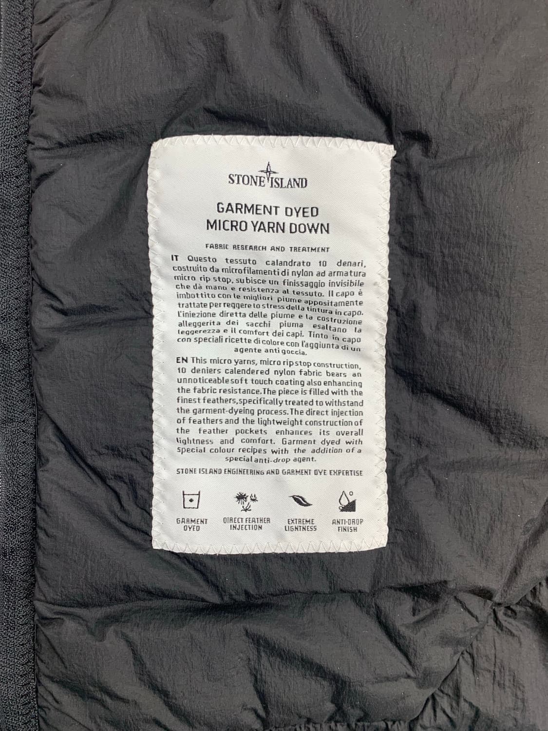 [XL] 정품 스톤아일랜드 가먼트 다이드 마이크로 얀 다운 베스트 블랙 상품이미지6