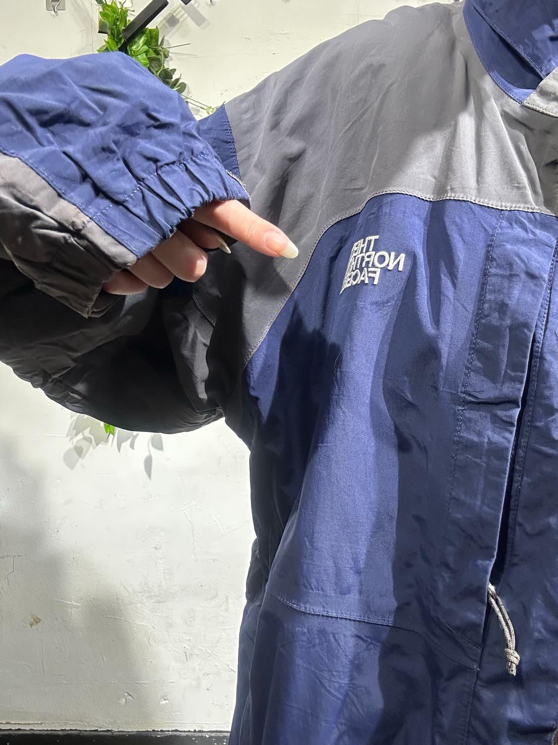 노스페이스 네이비 하이벤트 그레이 바람막이 트랙 자켓 L 상품이미지4