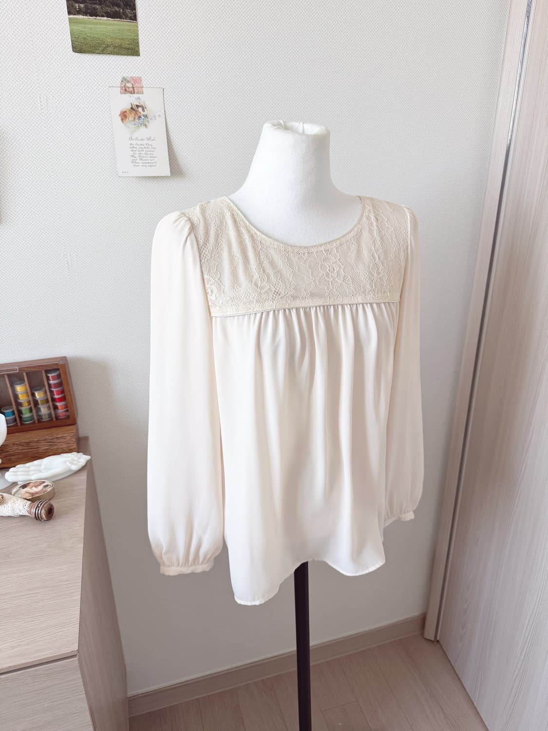 크림 레이스 블라우스 상품이미지2