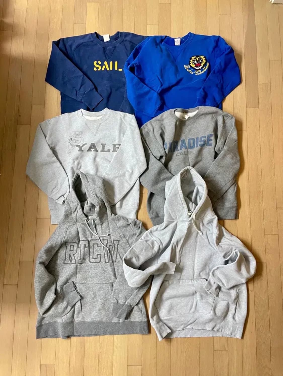 니들워크 스웻셔츠 후드 맨투맨 6개 일괄 m~l 38, 40 상품이미지1