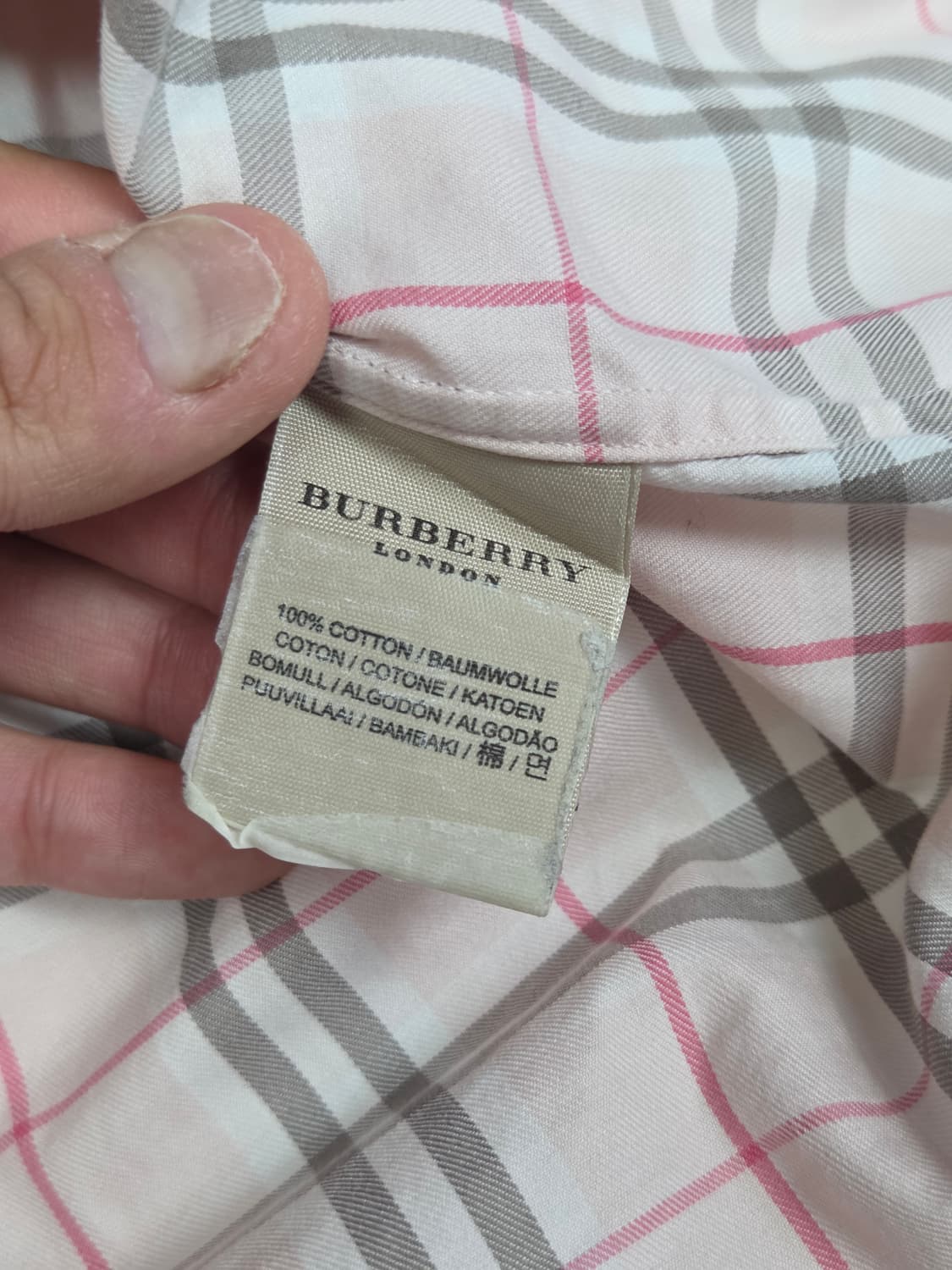 [버버리] 런던 체크 코튼 반팔 셔츠 | S00114 상품이미지4