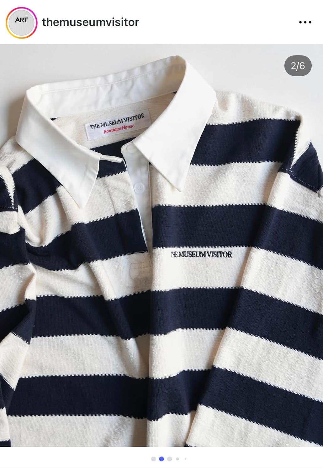 더뮤지엄비지터 스트라이프 pk티 상품이미지2