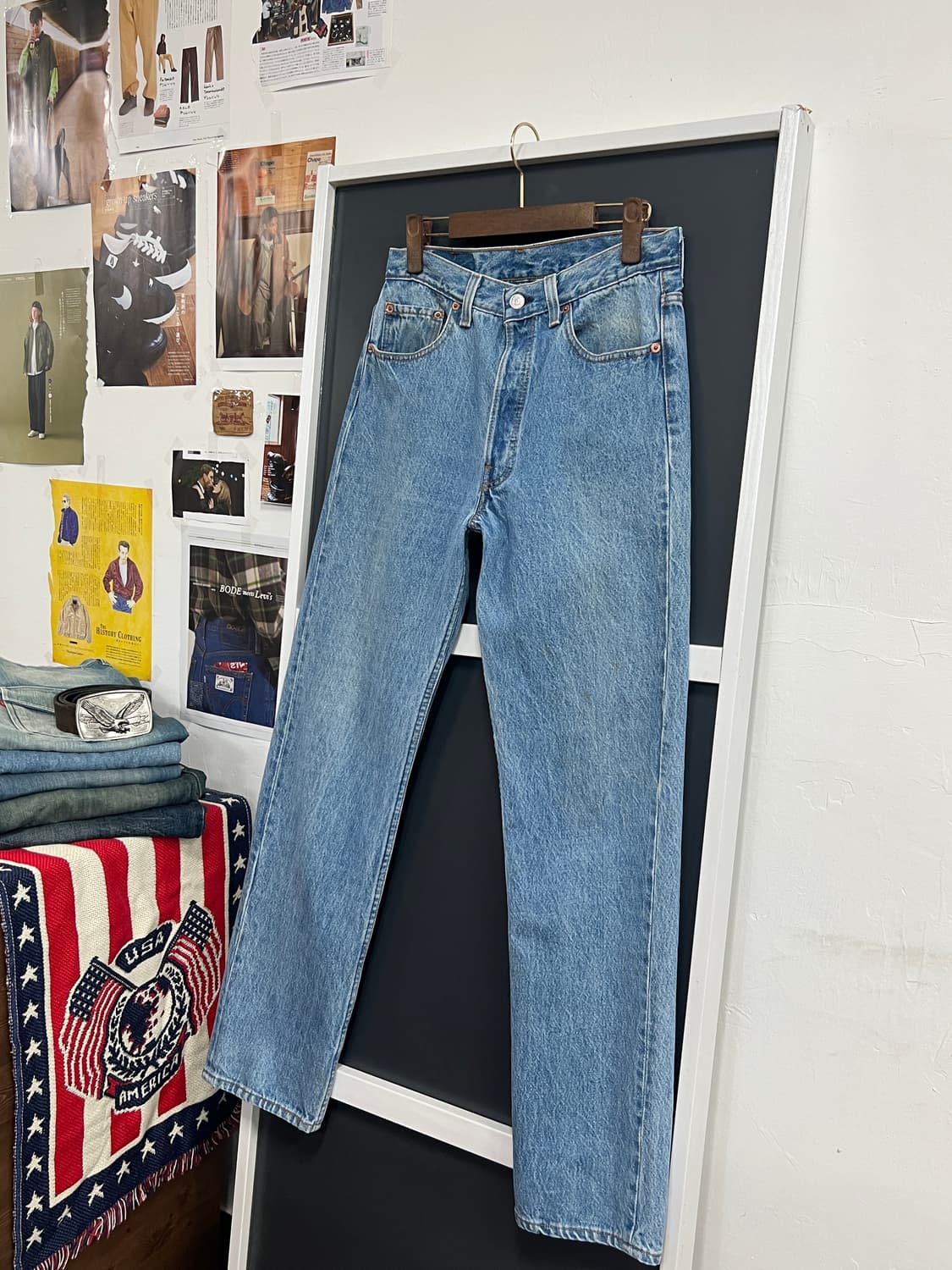 90s USA Levis 리바이스 501 스트레이트 연청 데님 팬츠 상품이미지10