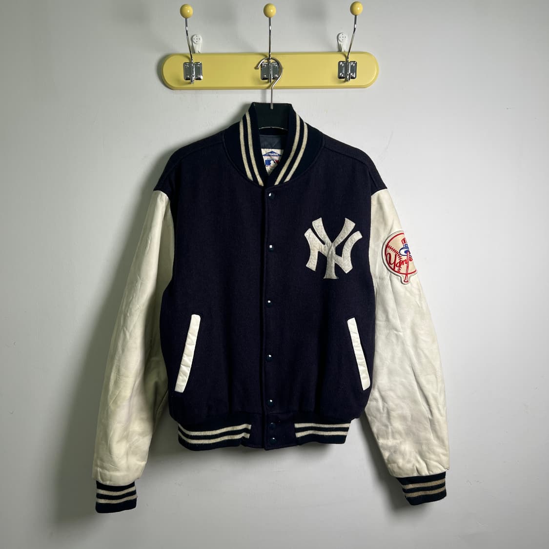 90's usa 오리지널 빈티지 MLB 양키스 바시티 자켓 M 상품이미지1