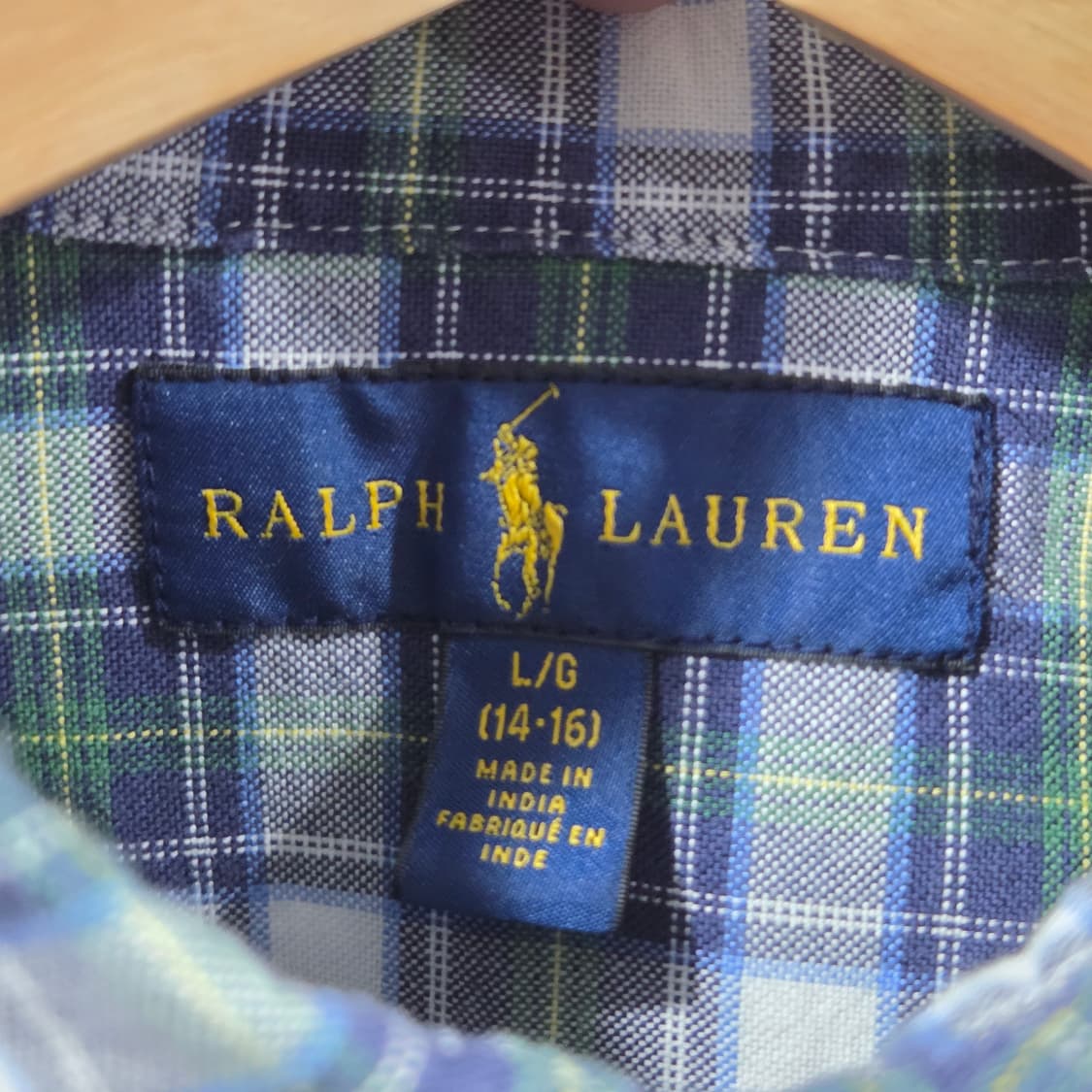 폴로랄프로렌 보이즈 버튼다운 타탄체크 셔츠 L/14/16 상품이미지3