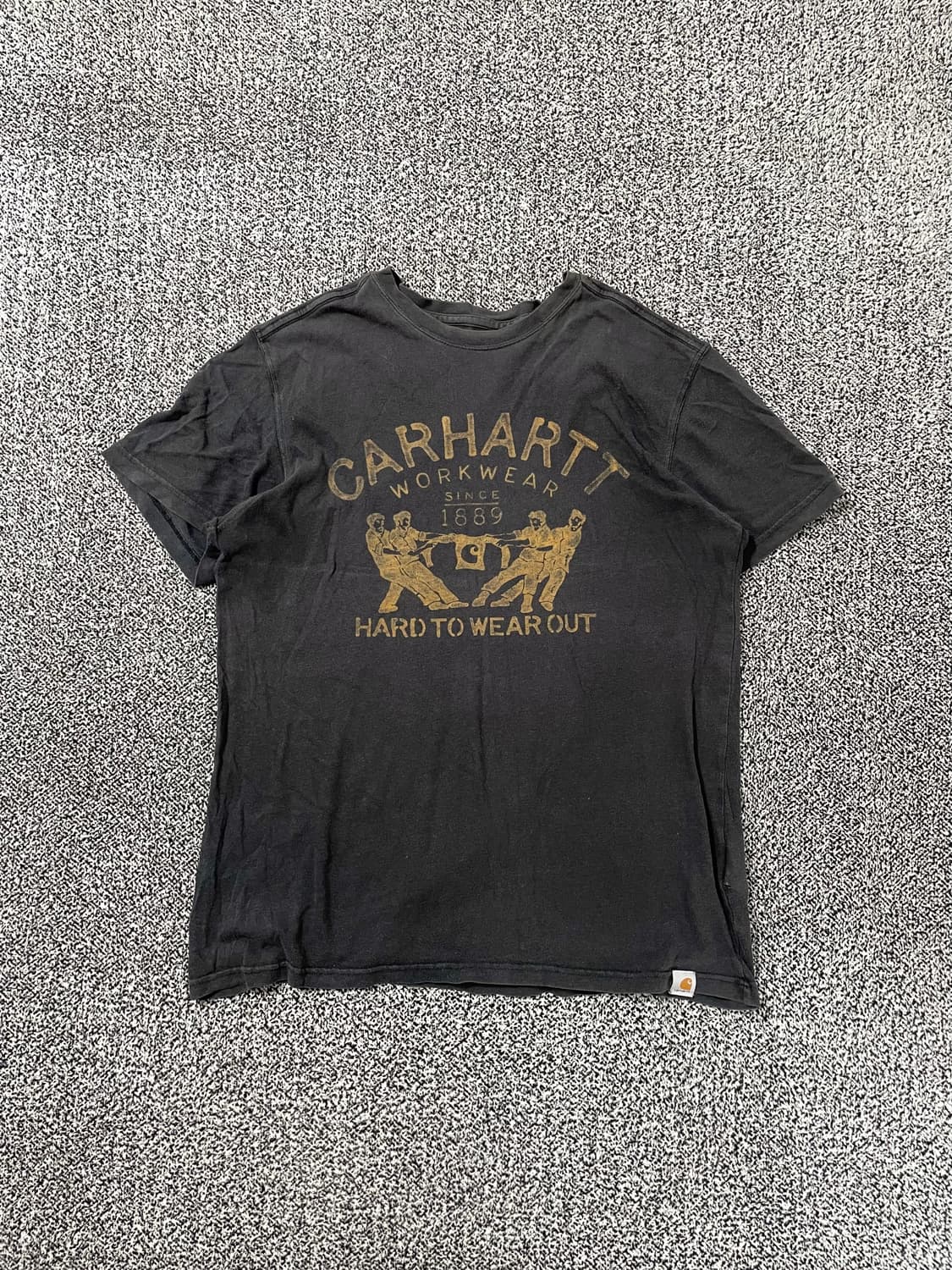 빈티지9. 칼하트 빈티지 워크웨어 빅로고 차콜 반팔 티셔츠 반팔티 상품이미지1