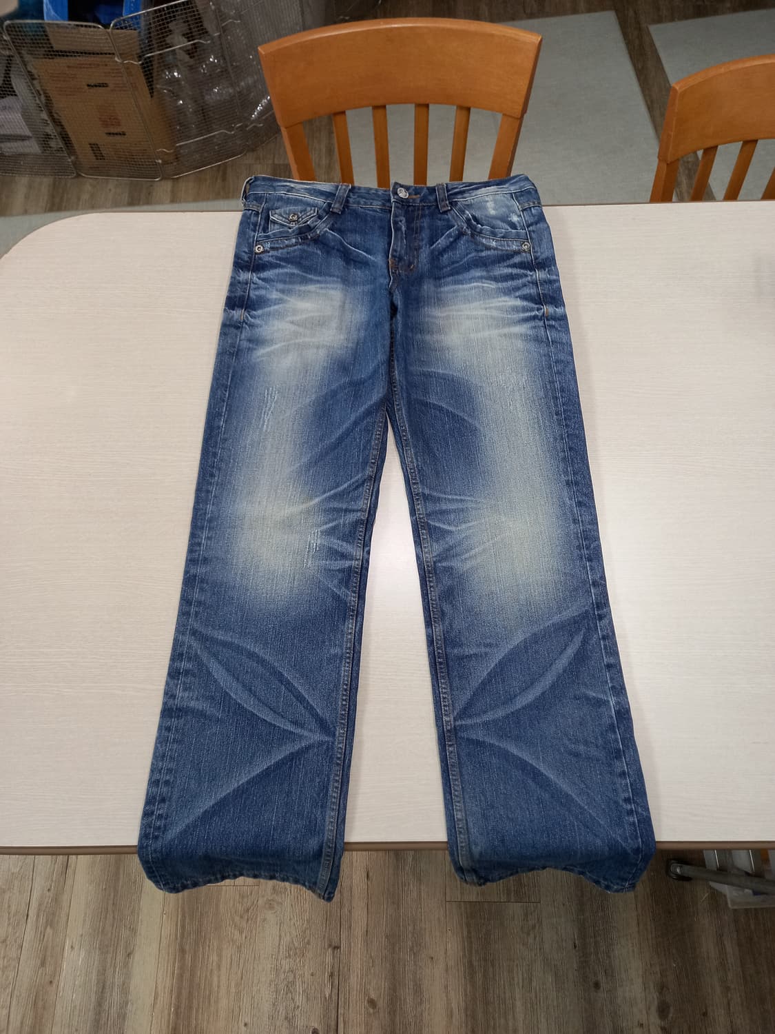 33 KELLO JEANS 데미지워싱 일자진 33-415 상품이미지1