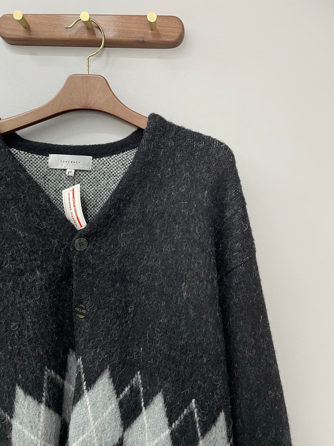 토니웩 아가일 모헤어 니트 가디건 H970 상품이미지3