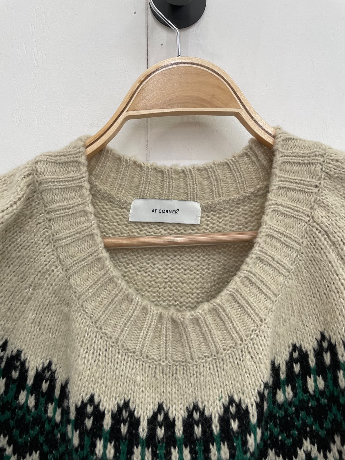 앳코너(AT CORNER) 페어아일 패턴 라운드넥 니트 스웨터 상품이미지8