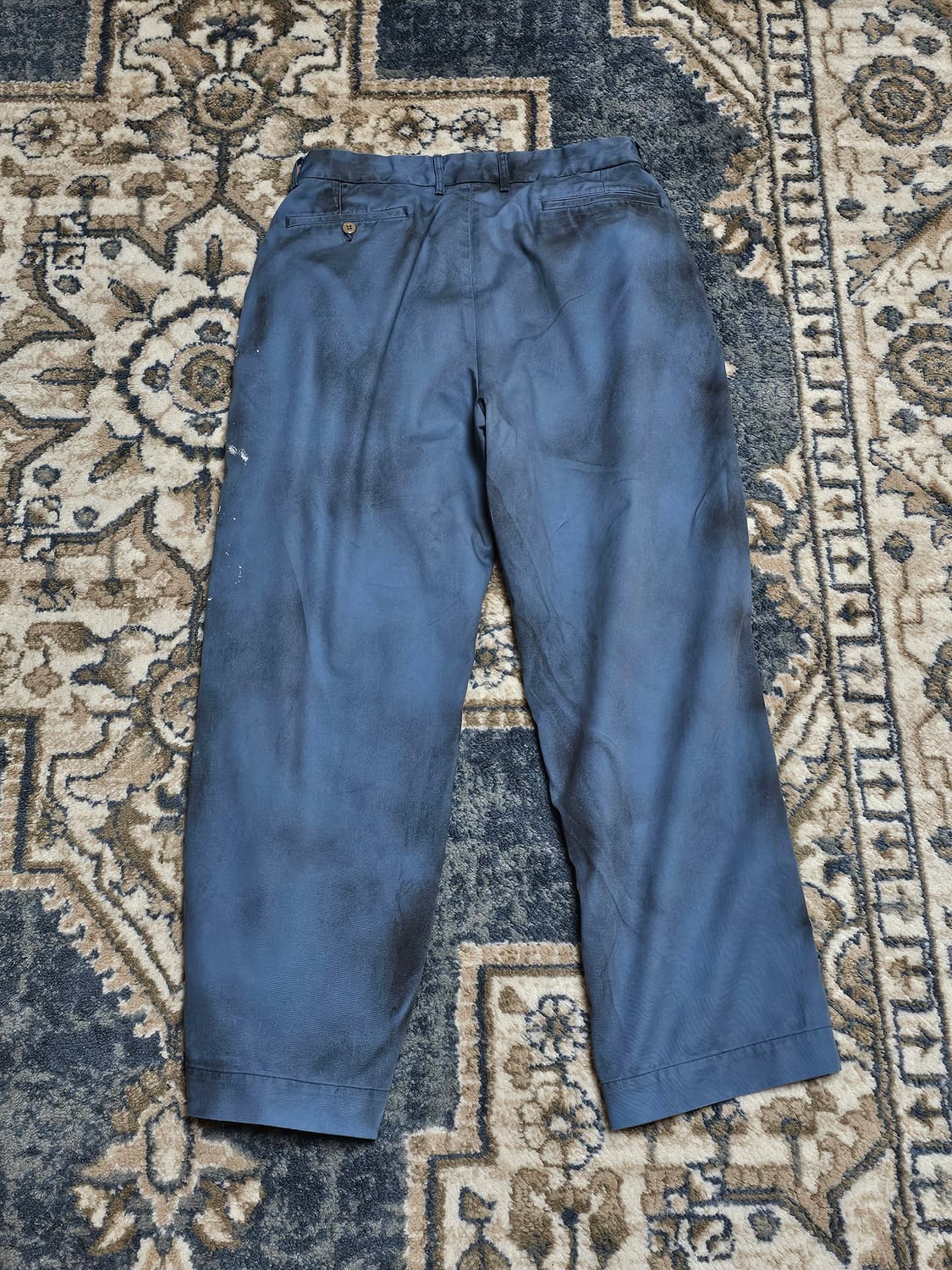 [2] 아나크로놈 NO TUCK WIDE CHINO TROUSER 블루 상품이미지4