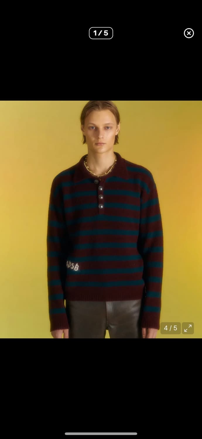 [앤더슨벨] 스트라이프 폴로 스웨터 L 상품이미지1