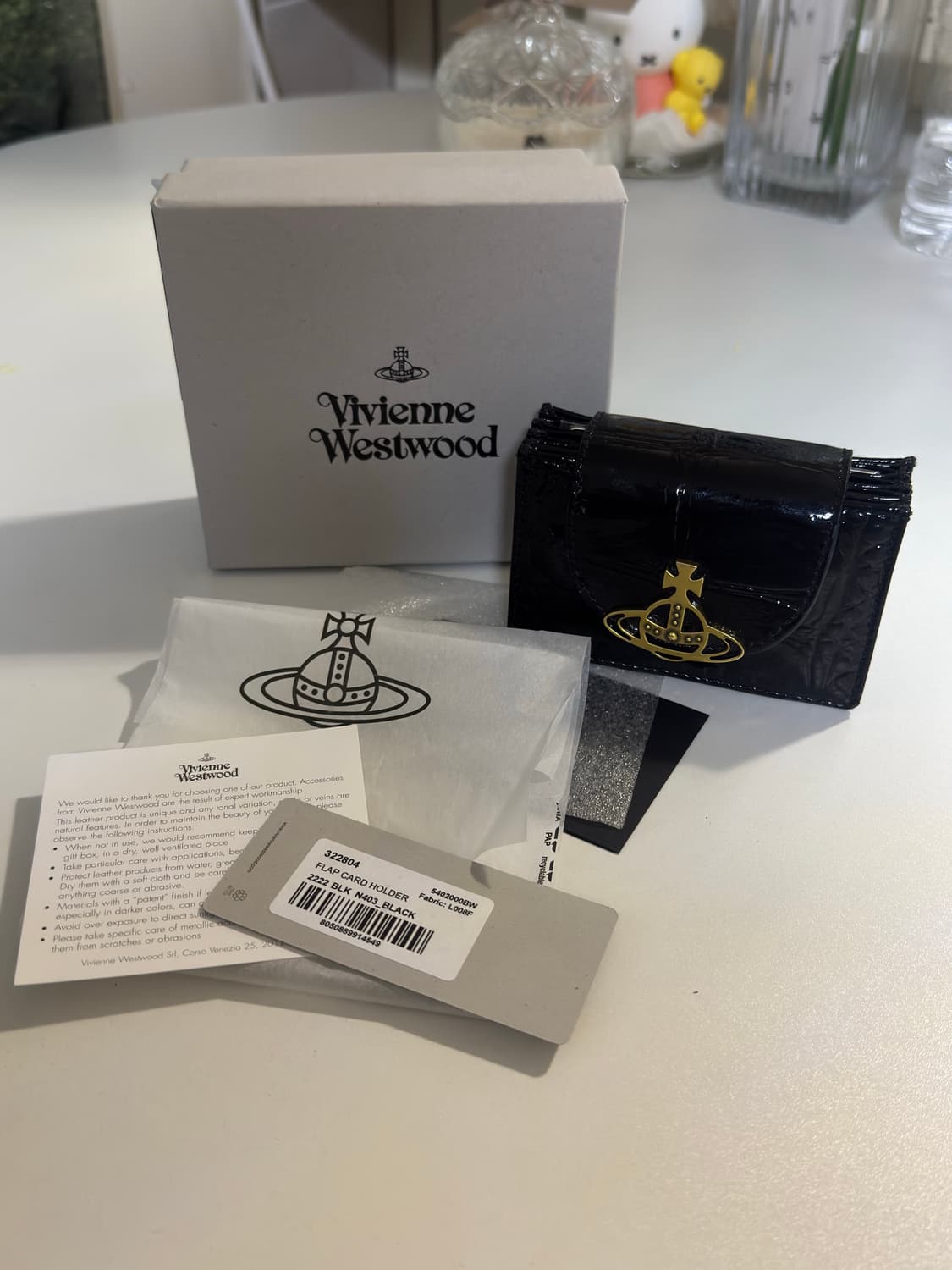 비비안 웨스트우드 샤이니 페이던트 플랩 카드지갑 홀더 상품이미지3