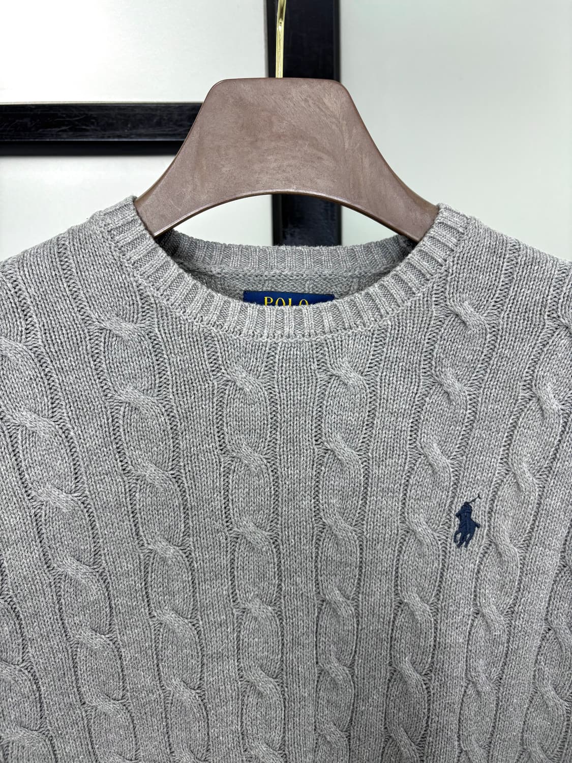  [2XL]POLO 폴로 그레이 라운드 꽈배기 니트  상품이미지2