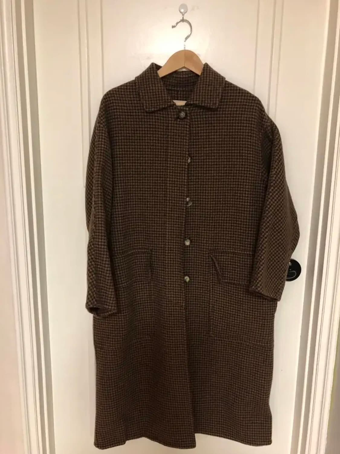 핸드메이드 히든 싱글 코트 (브라운 체크) 상품이미지1