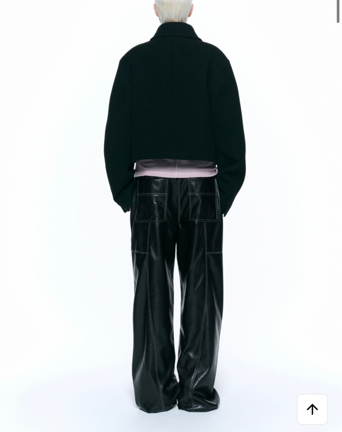 인사일런스 ) 비건 레더 스티치 팬츠 BLACK (S) 상품이미지2