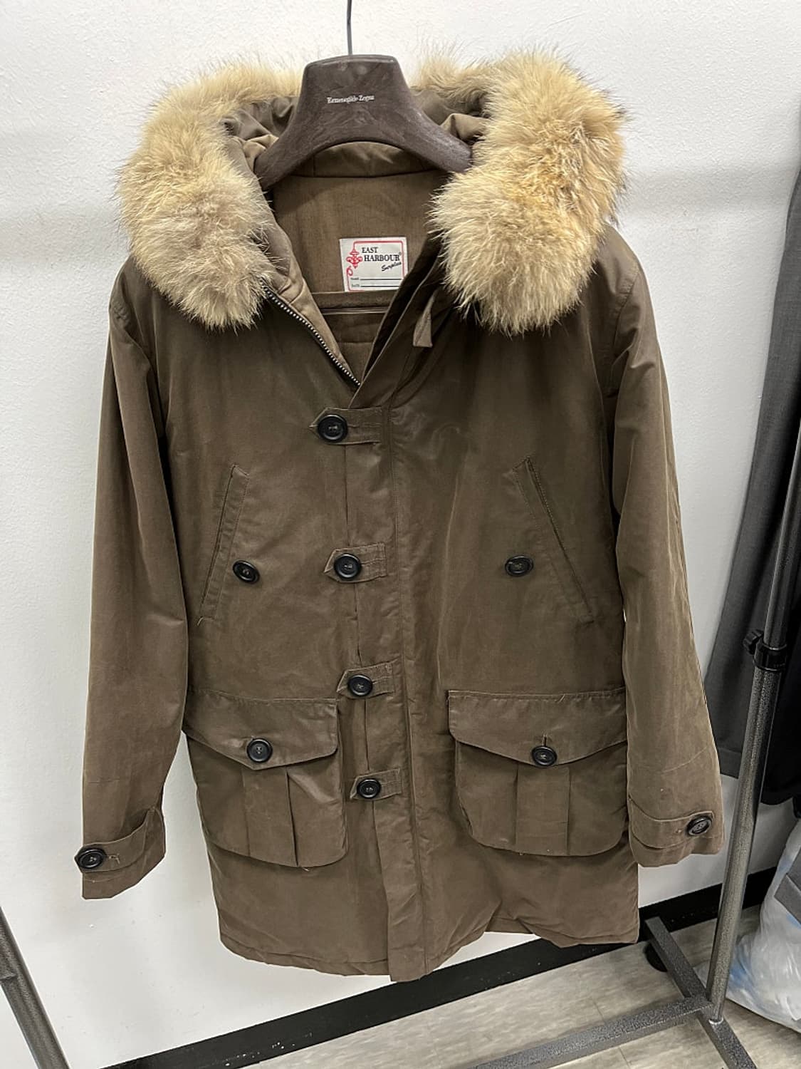 95-100)이스트하버서플러스 이태리 왁스 야상코트 상품이미지3