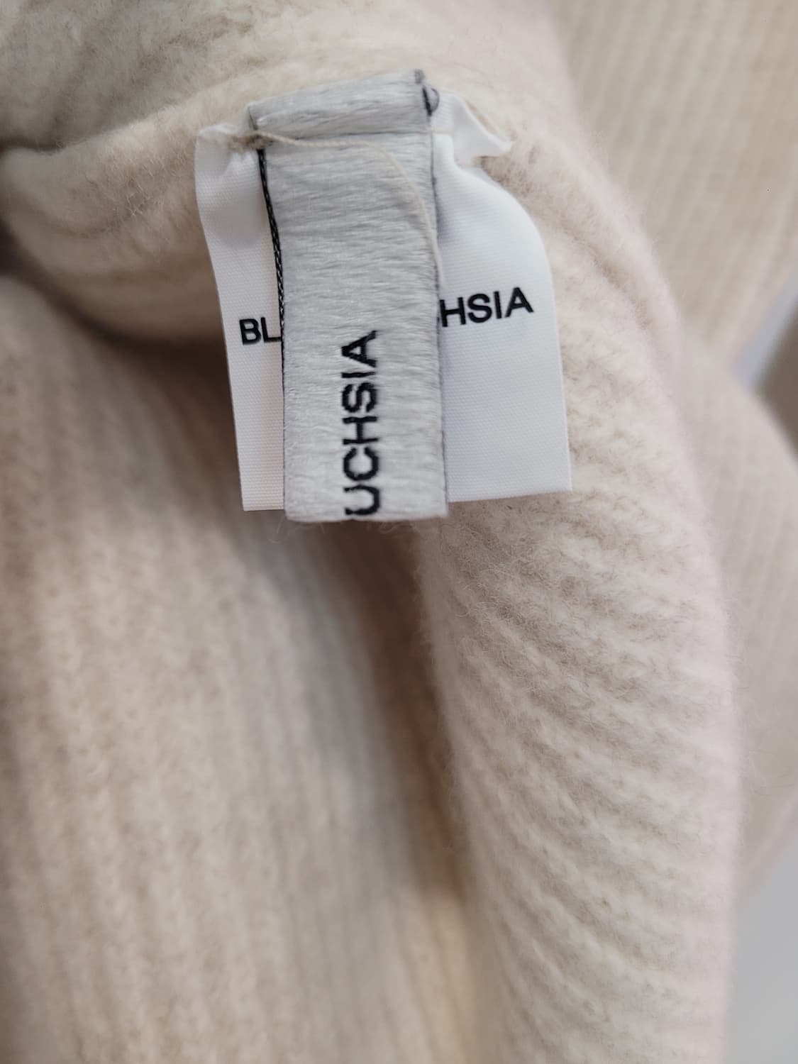 블랙푸시아 아이보리 니트 원피스 트임 디테일 44~55 상품이미지7