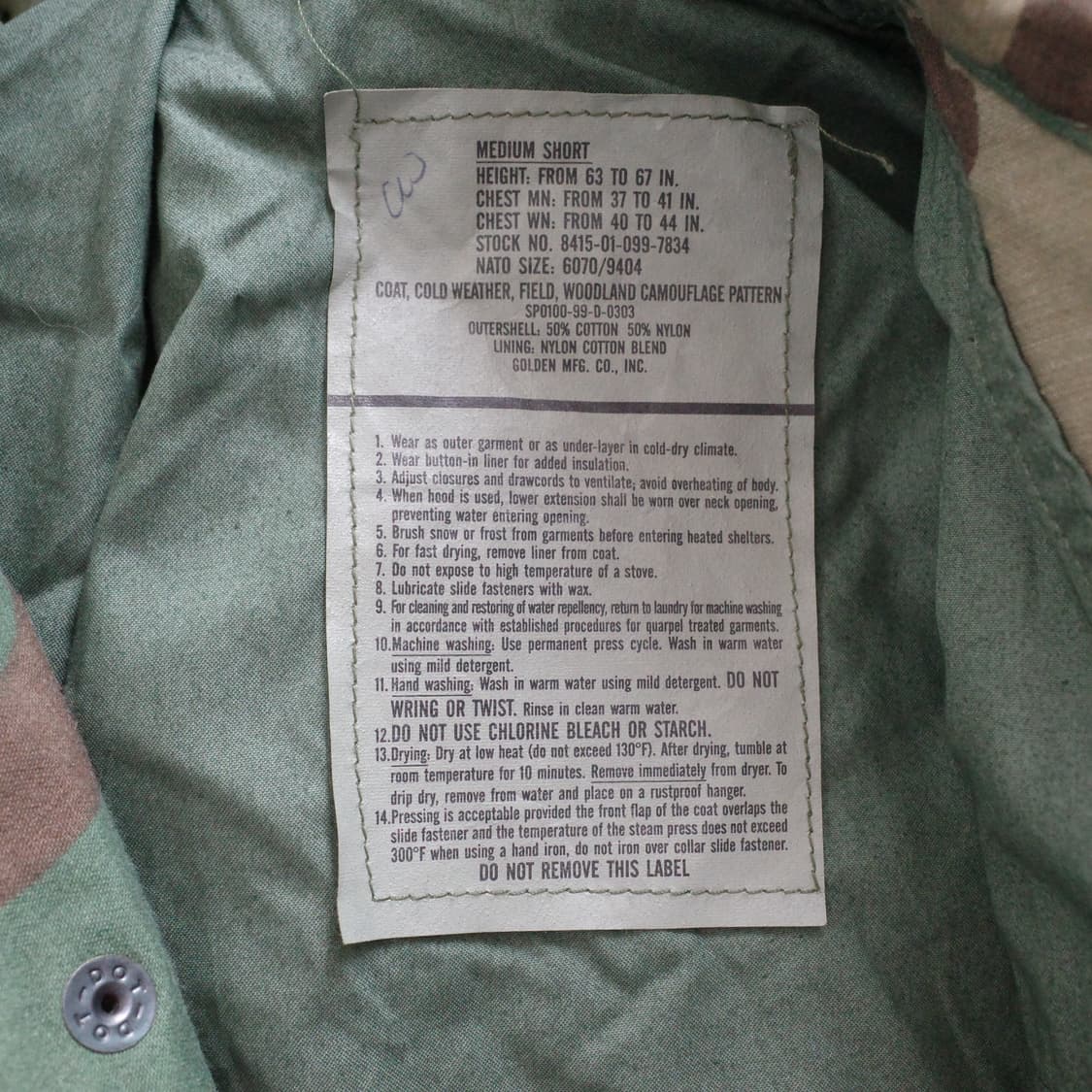 [데드스탁] 미군 오리지널 M65 우드랜드 필드자켓 M-S 상품이미지5