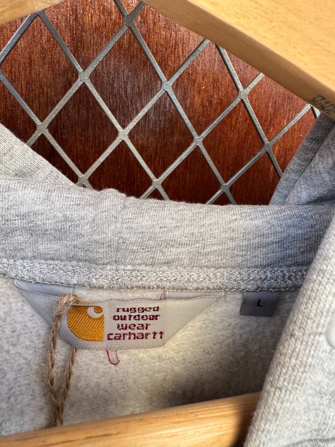 칼하트 로고 빈티지 연그레이 후드집업 자켓 L 상품이미지3