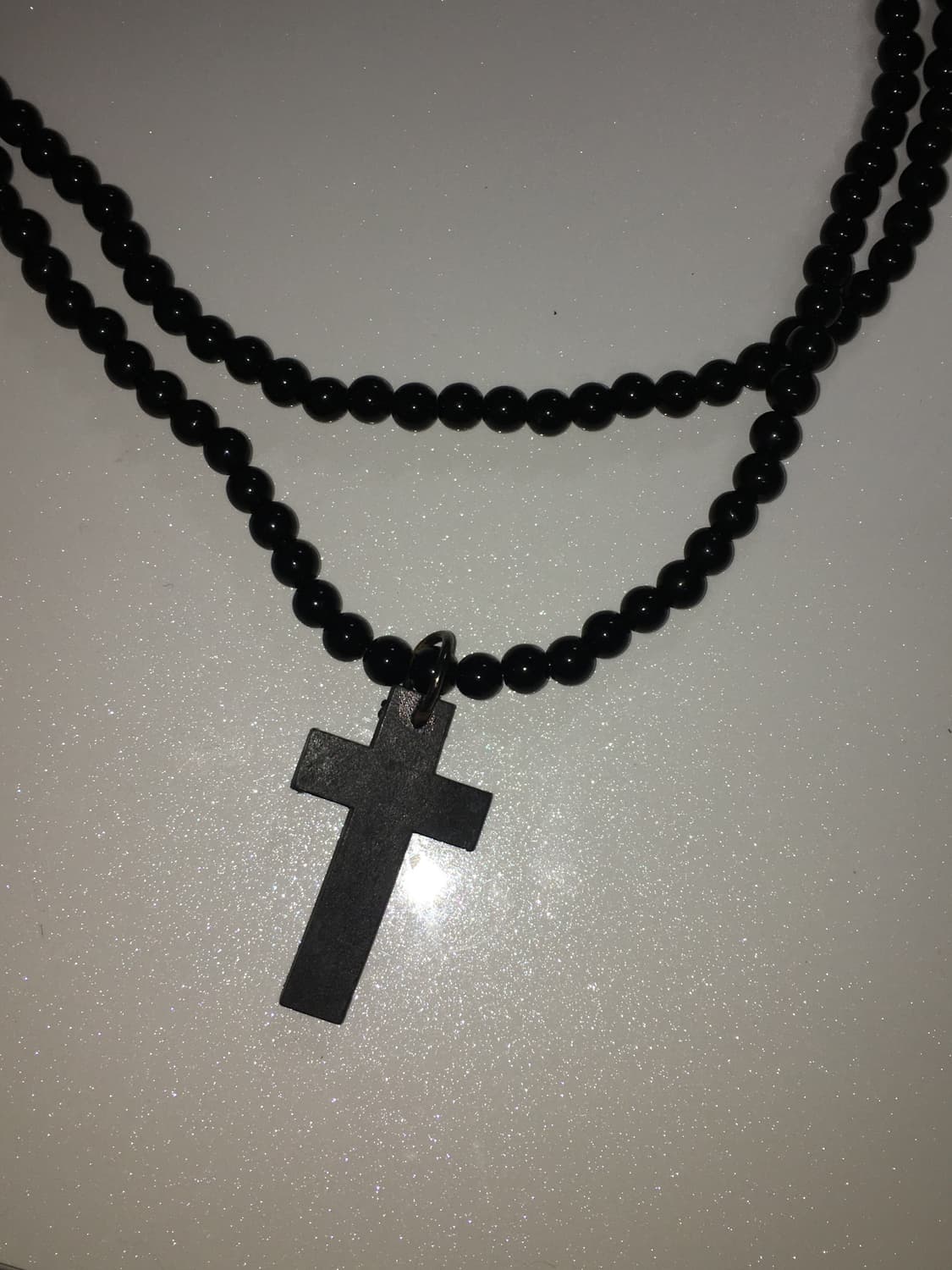 layered black ball cross necklace 상품이미지2