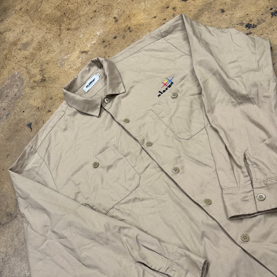 [정품/XL] XLARGE 워크 셔츠 베이지 b10 상품이미지1