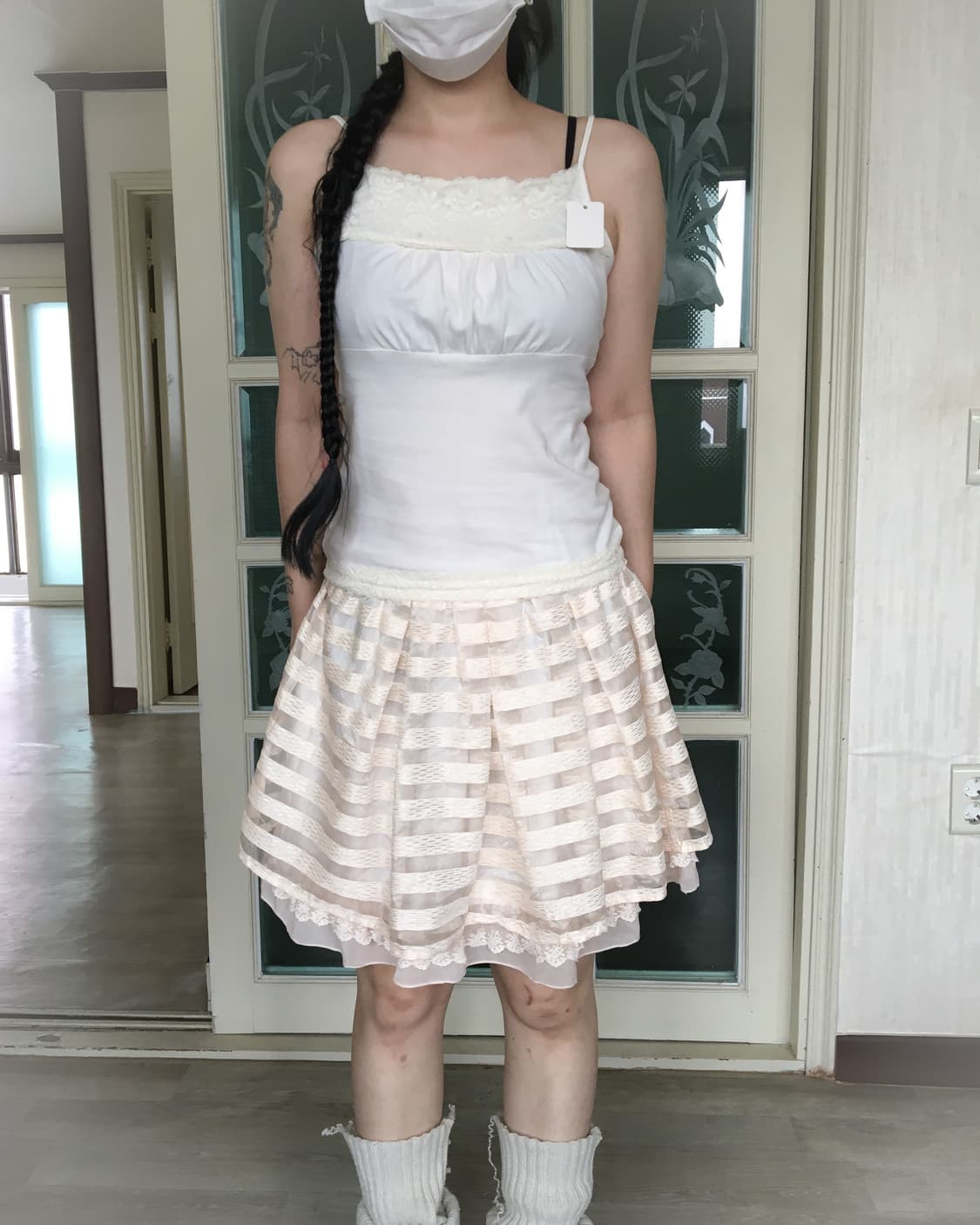 Lace shirring point sleeveless 상품이미지1