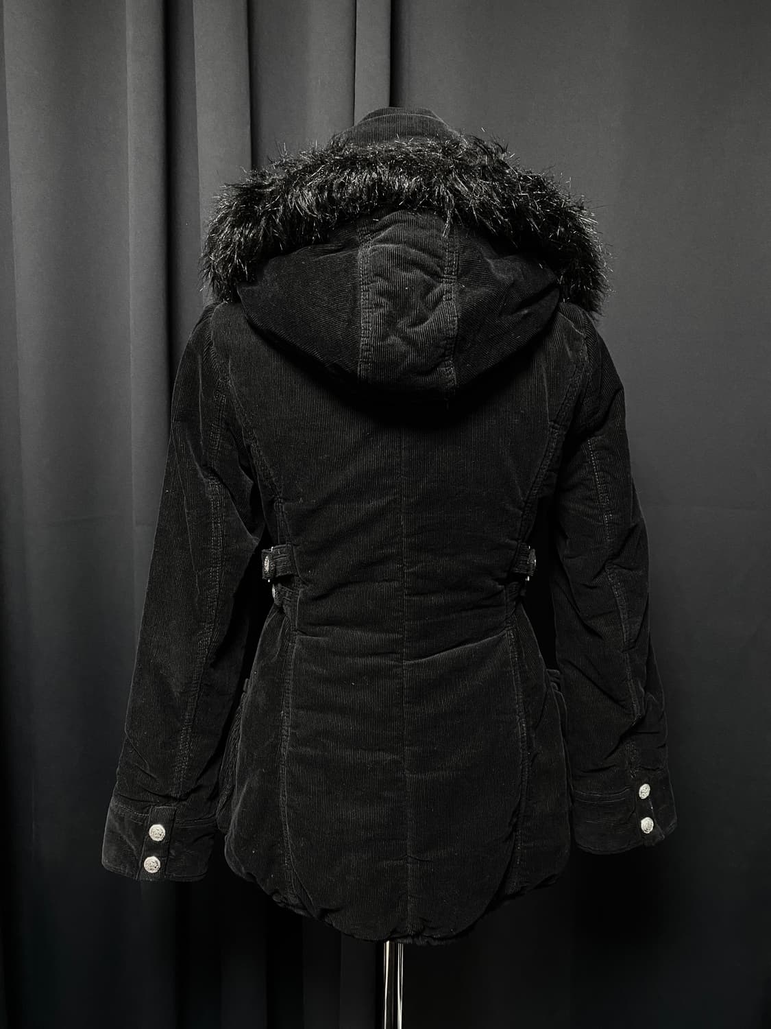 고스 펑크 버클 코듀로이 패딩 후드 자켓 코트 일본빈티지 상품이미지6