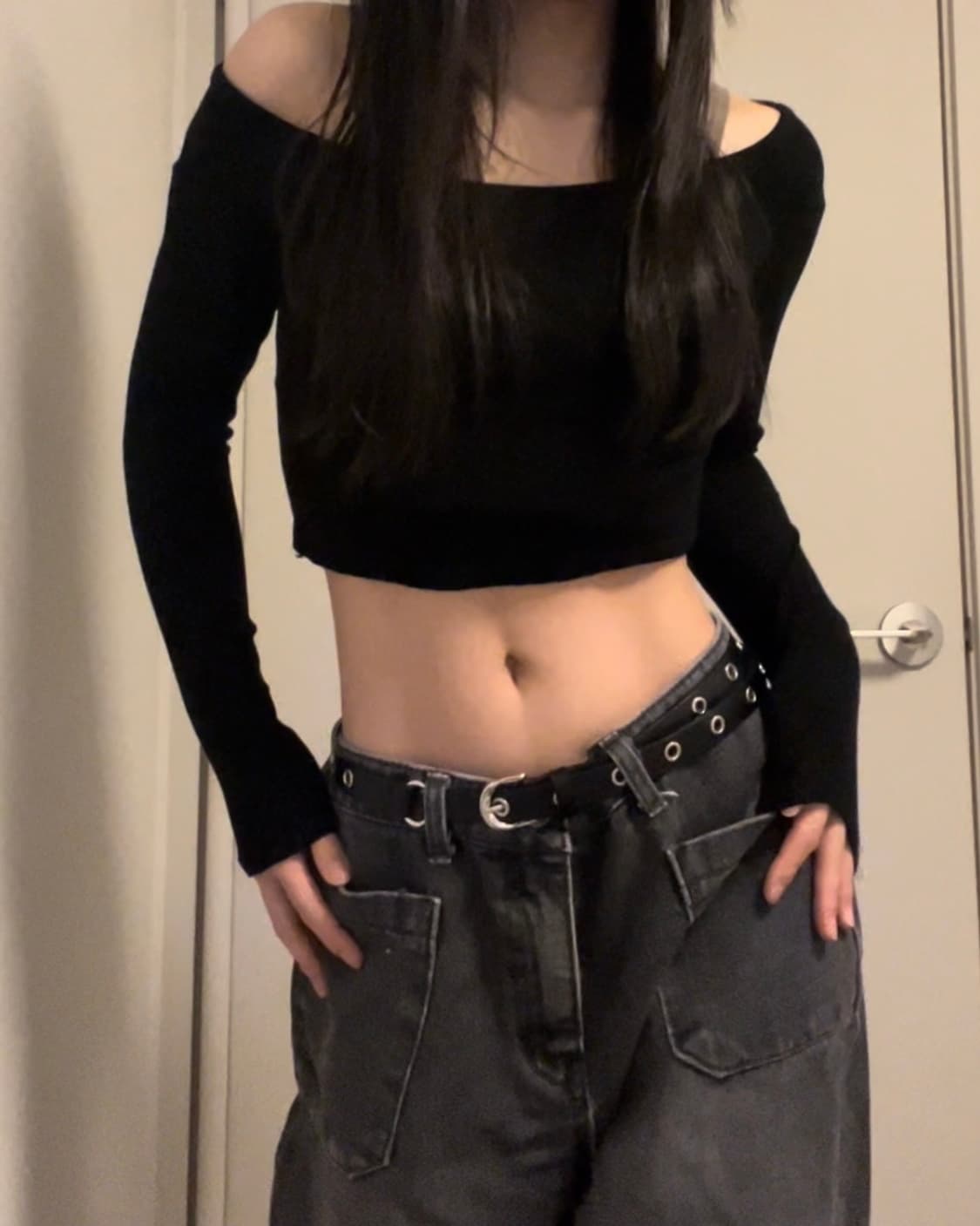 black denim wide pants 상품이미지3