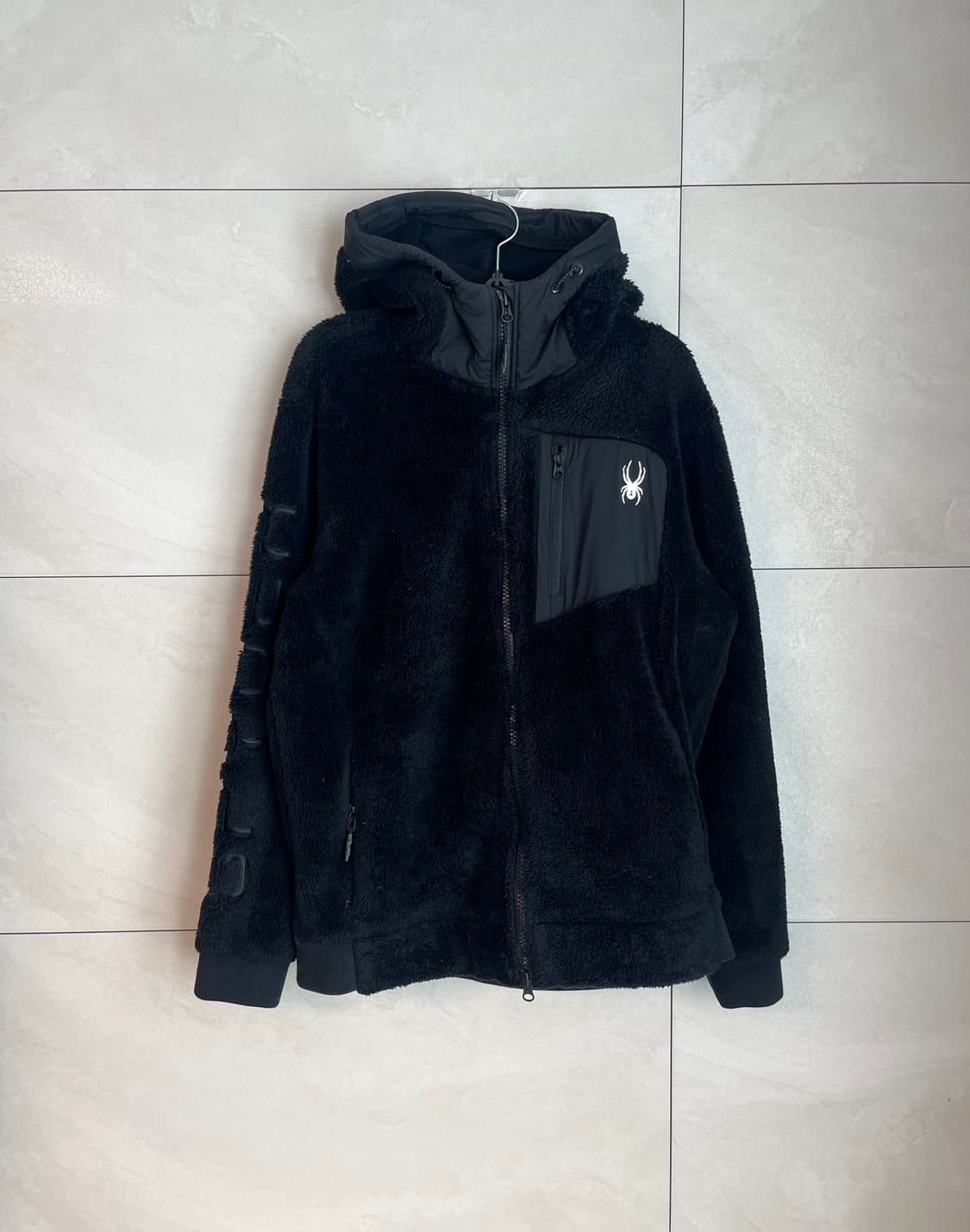 스파이더 플리스 후리스 후드 집업 블랙 [L] 상품이미지1