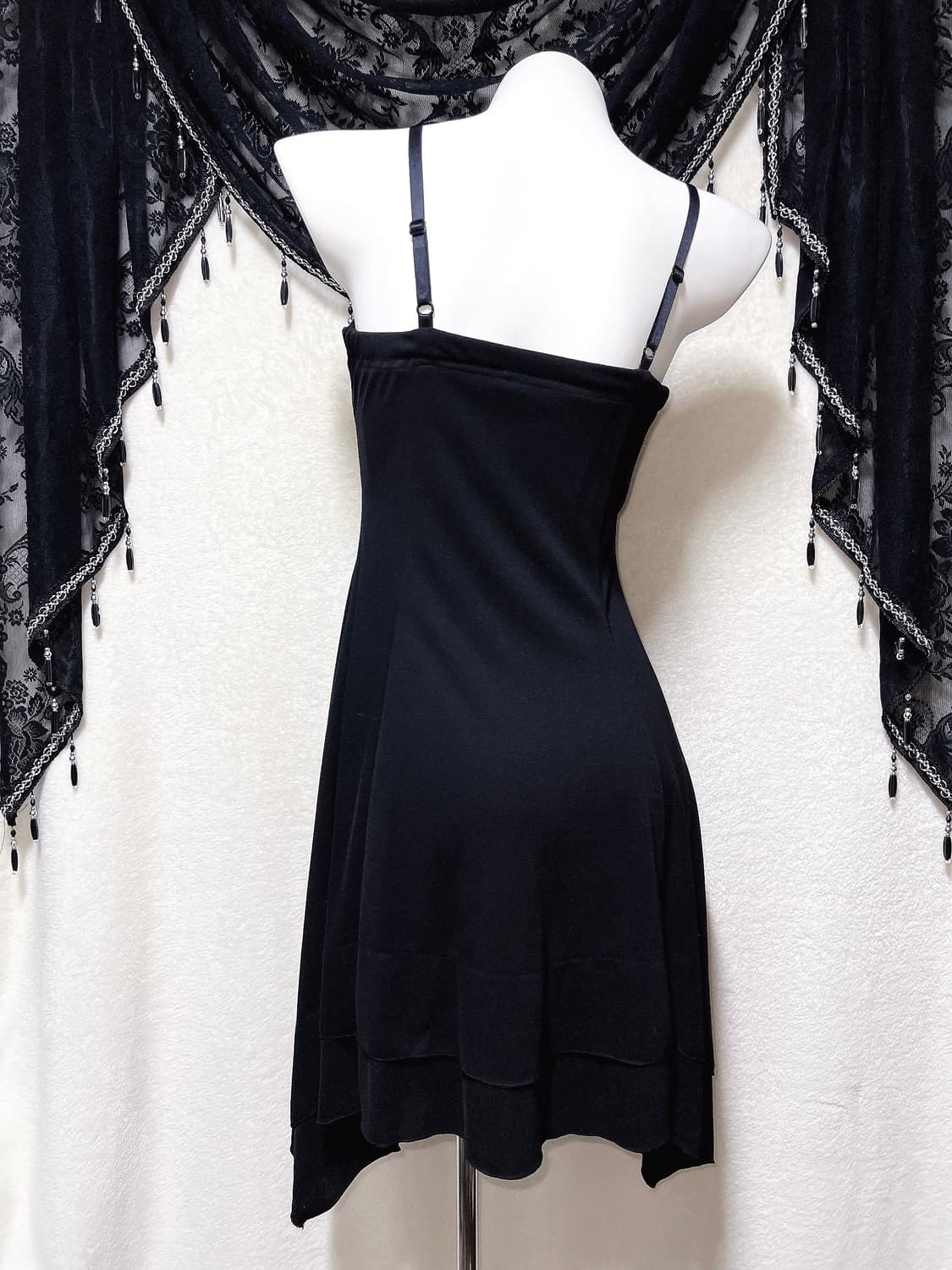 로맨틱고딕 고스펑크 갸루 큐빅 리본 프릴 러플 원피스 파티드레스 연말 상품이미지8