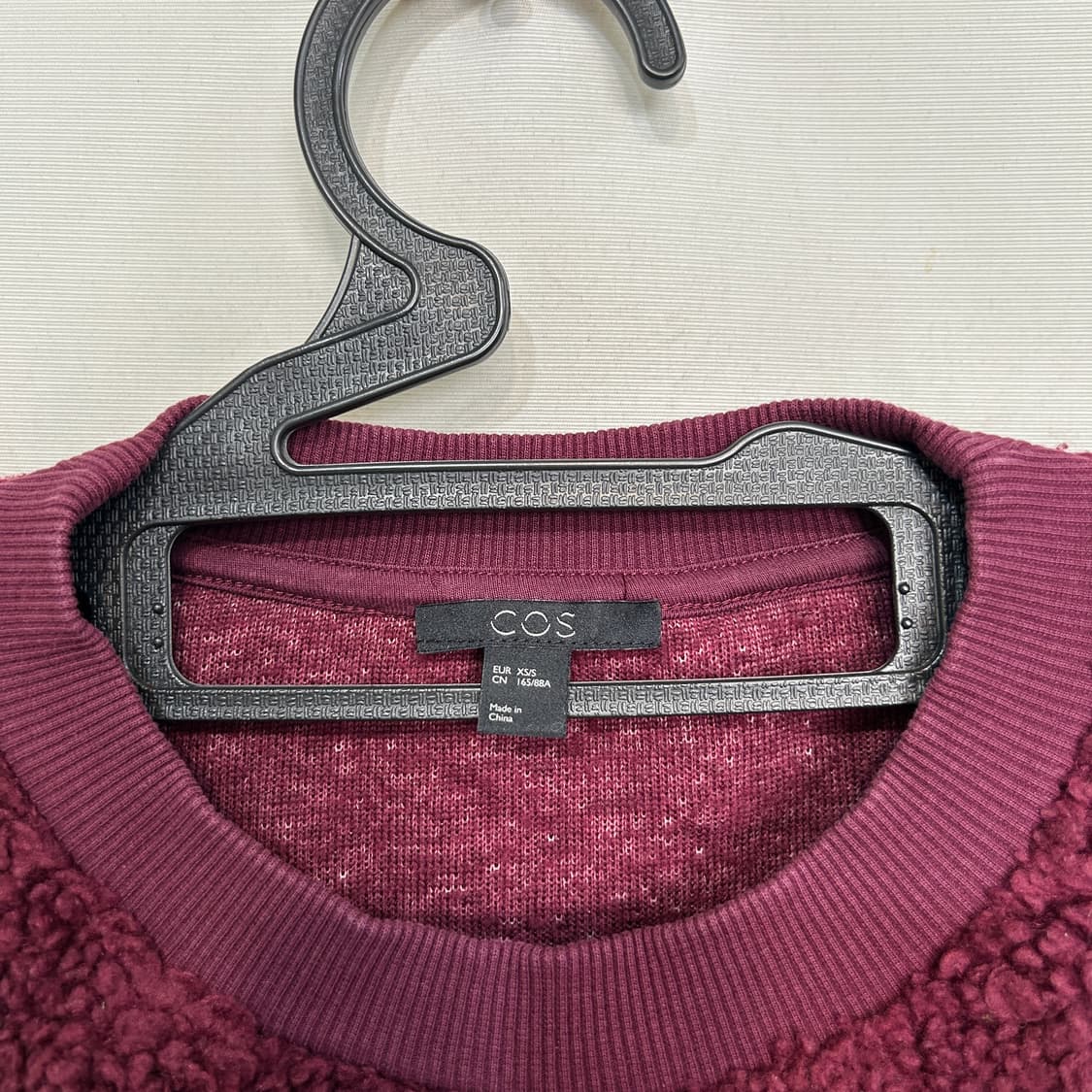 코스(COS) 보아플리스 크루넥 버건디 55-66정도 상품이미지2