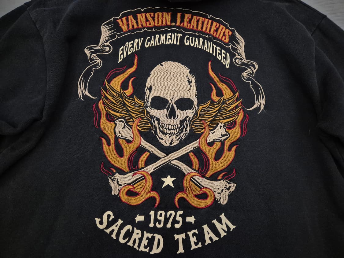 밴슨레더 스컬 플레임 후드 짚업 상품이미지4