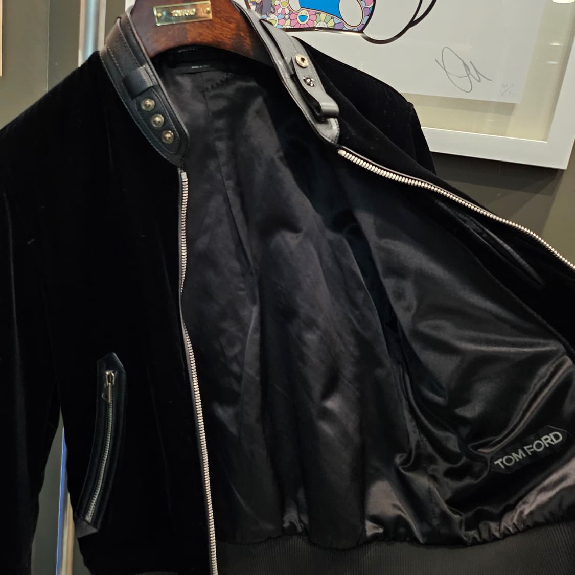 톰포드 레더 트리밍 셸 신상 봄버 자켓 상품이미지6