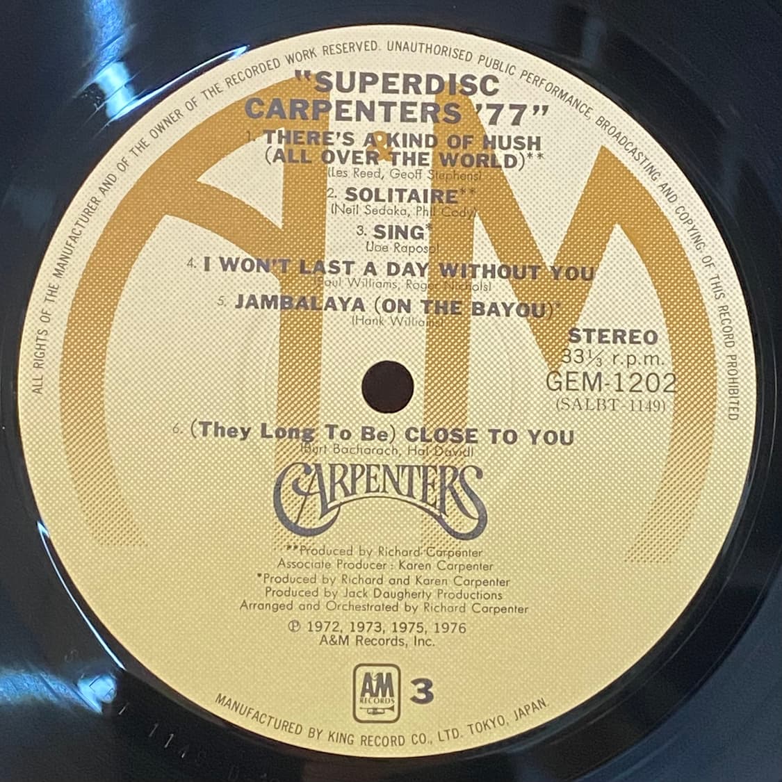 (LP) Carpenters - Superdisc Carpenters ' 상품이미지6