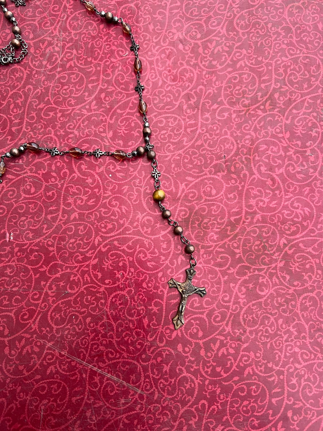 빈티지 롱 드롭 십자가 목걸이 상품이미지3