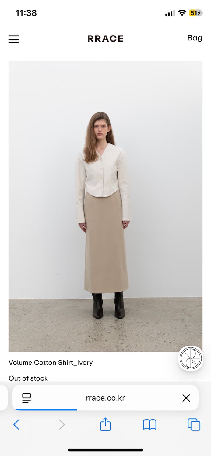 Rrace 볼륨 코튼 셔츠/자켓 아이보리 상품이미지8